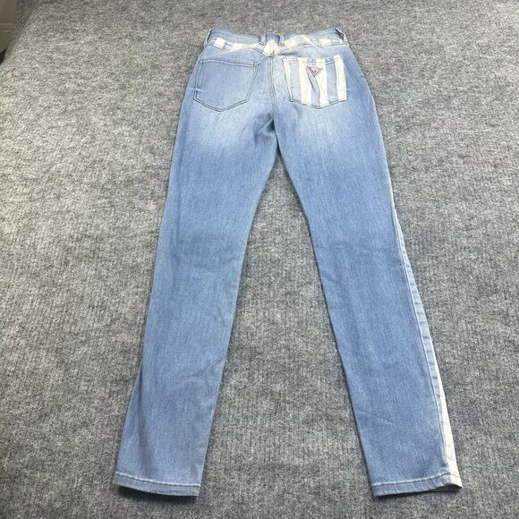Guess x ASAP Rocky Womens Jeans 26 Blue Striped Hip Hop Faded Vintage Rocker - Picture 7 of 12
